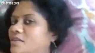 Desi Indian Aunty in blue saree blowjob and boob show