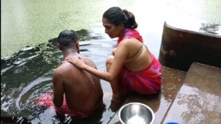 Desi bhabhi bathing devar and fucking
