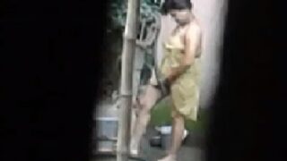 Village wife nude bathing mms