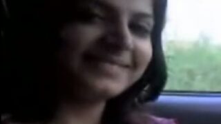 Telugu sexy girl showing boobs in car