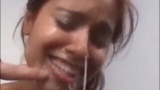 Desi girl cum facial after xxx fuck