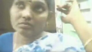 Playing with mallu aunty in boobs in pharmacy shop