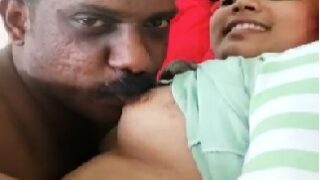 Tamil housewife boobs sucked by police officer