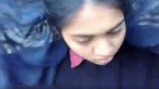 Bangladeshi girl blowjob to lover in public