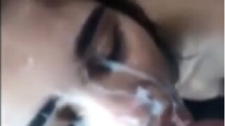 Cum facial on nri desi girl after sex