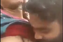 Naughty haryana village girl boobs sucked in field
