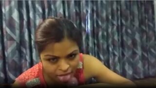 Sexy indian prostitute giving amazing blowjob to client