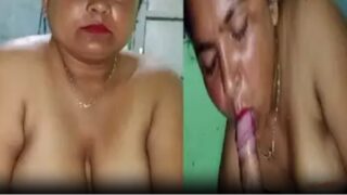 BBW dehati aunty blowjob to young college guy