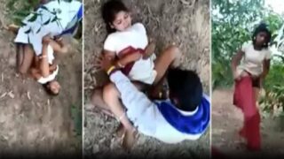 Friends wild group sex with sexy randi in forest