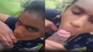 Andhra girl indira open blowjob to lover in park