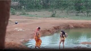 real nude indian village aunties caught near pond