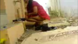 village hindi bhabhi squats naked near restroom
