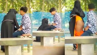 Desi muslim bhabhi in burqa caught giving blowjob to boy MMS